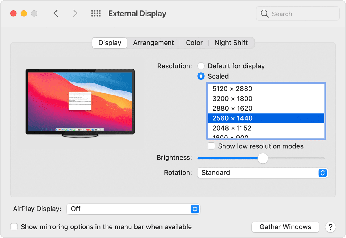 set up external screen for mac